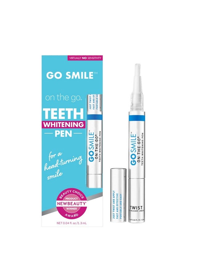 GO SMILE On The Go Teeth Whitening Pen, Teeth Whitener & Stain Remover Self Care Gifts for Women & Men - Whitening Strips Alternative - Travel Size for Gift Basket or Stocking Stuffers, Mint, 1.3mL
