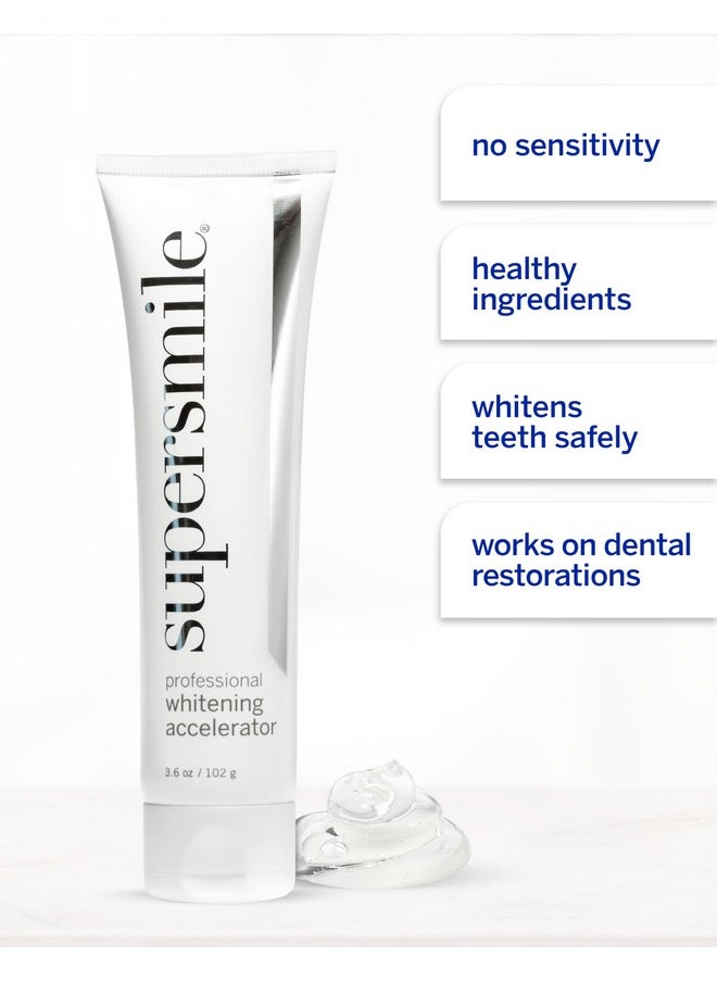 Supersmile Professional Whitening Accelerator - Powerful Whitening without Sensitivity - Safe and Effective on Dental Restorations (3.6 Oz)