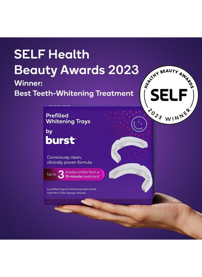 BURST Teeth Whitening Kit - Sensitive Teeth Friendly - 7 Treatments with 12.5% Hydrogen Peroxide - Results in 15 Min. + Up to 6 Shades Whiter in 1 Week - Teeth Whitener with Prefilled Gel Trays