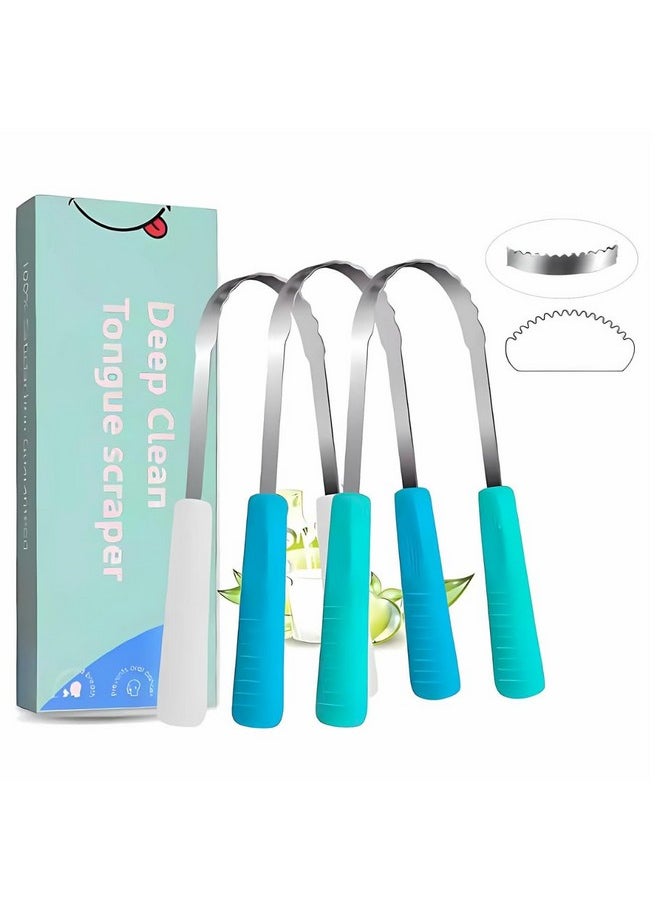 Metal Tongue Scraper for Adults Double Sided Bad Breath Treatment 100% Stainless Steel Tough Scraper for Oral Care & Chronic Halitosis Relief Cleaner