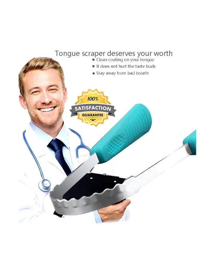 Metal Tongue Scraper for Adults Double Sided Bad Breath Treatment 100% Stainless Steel Tough Scraper for Oral Care & Chronic Halitosis Relief Cleaner