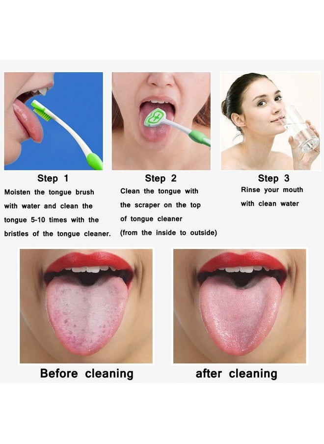 Tongue Brush, Tongue Scraper, Tongue Cleaner, Tongue Scraper Brush, Tongue Cleaner Brush, Tongue Brushes Helps Fight Bad Breath, 3 Tongue Scrapers, 3 Pack (Blue & Green & Red)