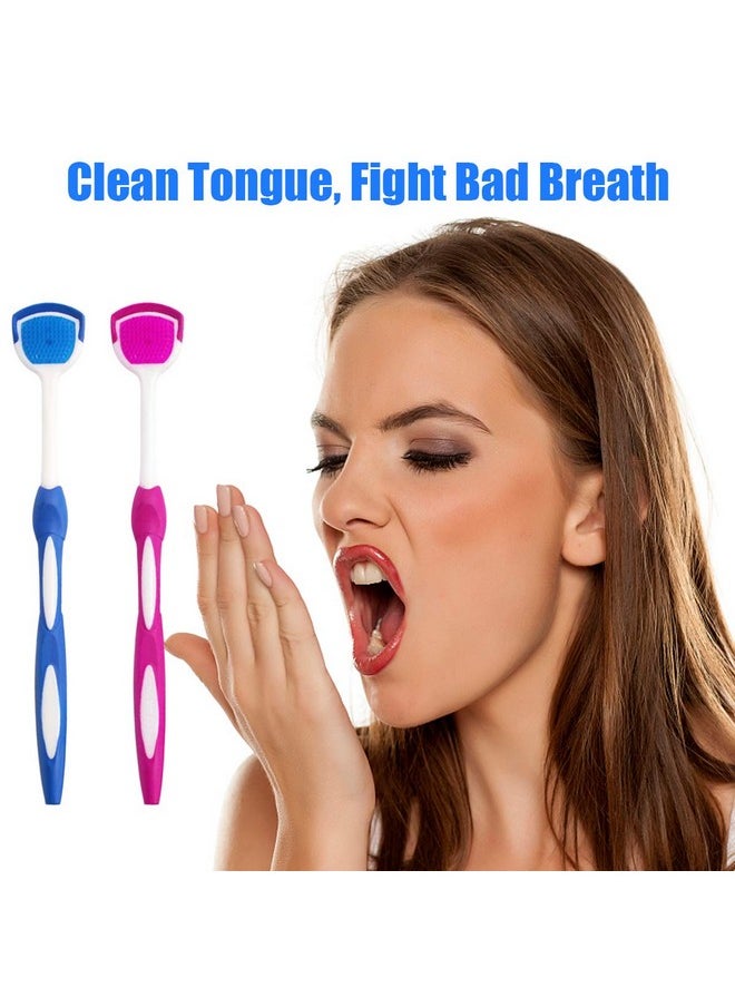 Tongue Brush, Tongue Scraper, Tongue Cleaner, Tongue Scraper Brush, Tongue Cleaner Brush, Tongue Brushes Helps Fight Bad Breath, 3 Tongue Scrapers, 3 Pack (Blue & Green & Red)