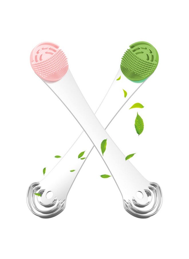 2 pcs Tongue Scraper Cleaner, Moosec Bad Breath Treament Get Rid of White Tongue, 100% BPA Free - Pink&Green…