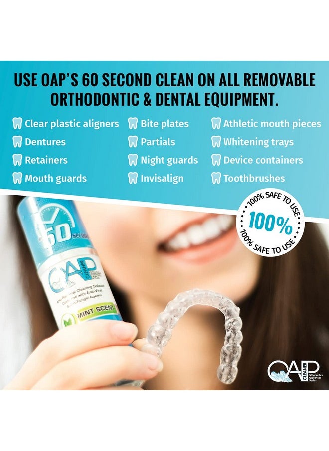 Orthodontic Cleaner by OAP Cleaner | Retainer Cleaner, Denture Cleaner, and Mouth Guard Cleaner | 60 Second Foam Cleanser | Paraben, Sulfate and Triclosan Free | 44.3 mL, 3 Bottles