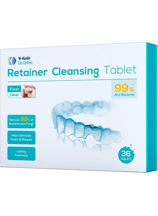 Y-Kelin Retainer Cleaner, Mouth Guard Cleaning Tablets - Remove & Clear Stains from Dental Appliances - in 3 Minutes (Mint,36 PCS)