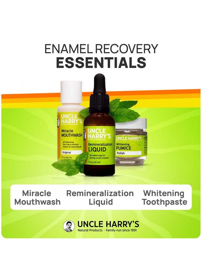 Uncle Harry's Natural Remineralization Kit with Tooth Whitening - 3 Products Strengthen Weak Enamel, Brighten Smile, & Correct Oral Care Issues (1 kit)