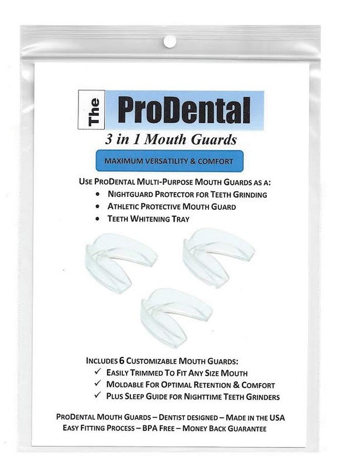 Professional Mouth Guard for Grinding Teeth - 6 Customizable Dental Guards - 2 Sizes, USA Made, BPA Free, Eliminate Bruxism, Teeth Clenching, Also for Sports & Teeth Whitening