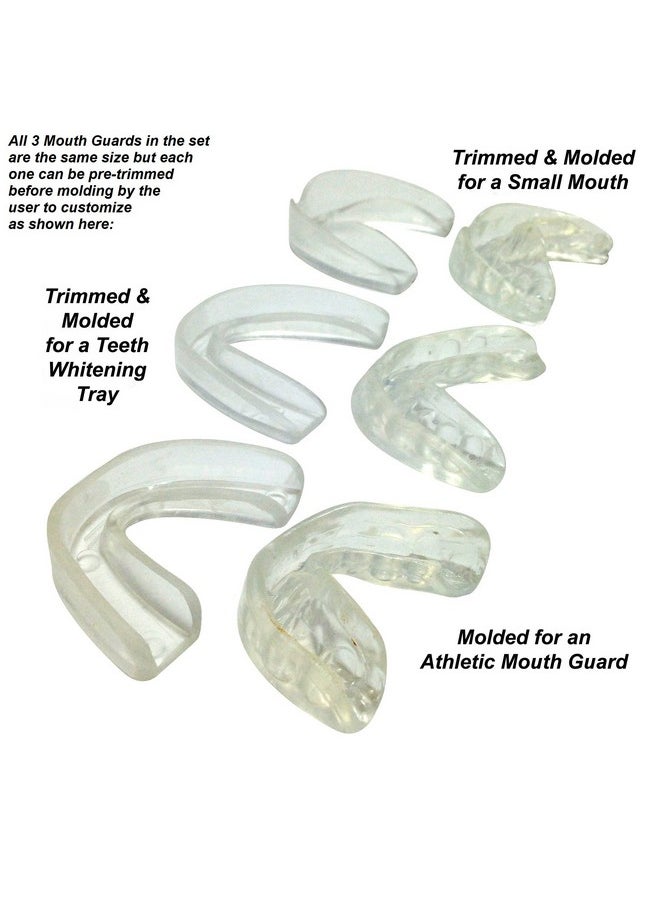 Professional Mouth Guard for Grinding Teeth - 6 Customizable Dental Guards - 2 Sizes, USA Made, BPA Free, Eliminate Bruxism, Teeth Clenching, Also for Sports & Teeth Whitening
