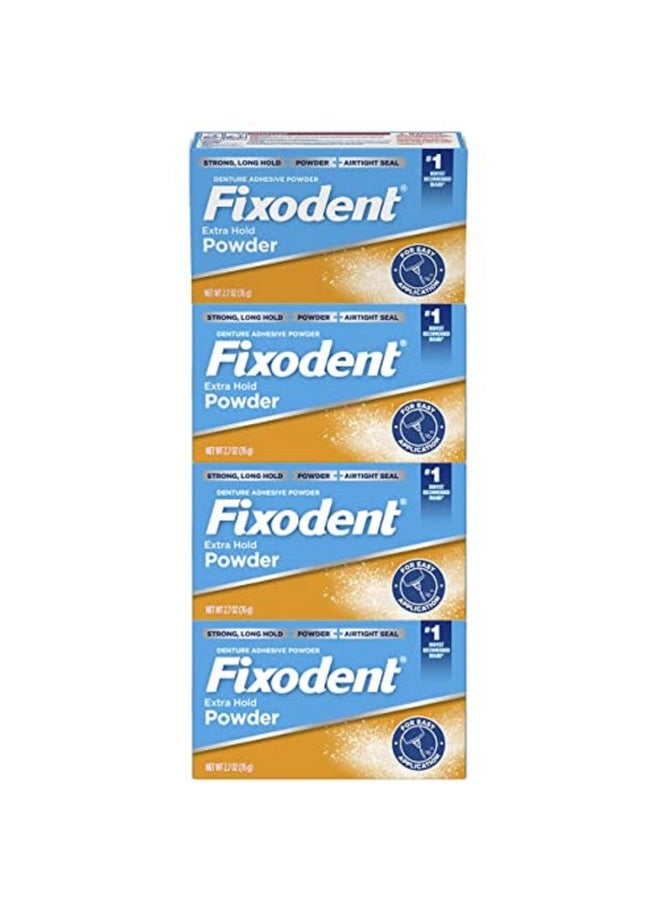 Fixodent Extra Hold Denture Adhesive Powder, 2.7 Ounce (Pack of 4)