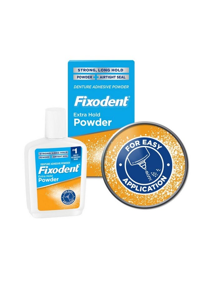Fixodent Extra Hold Denture Adhesive Powder, 2.7 Ounce (Pack of 4)