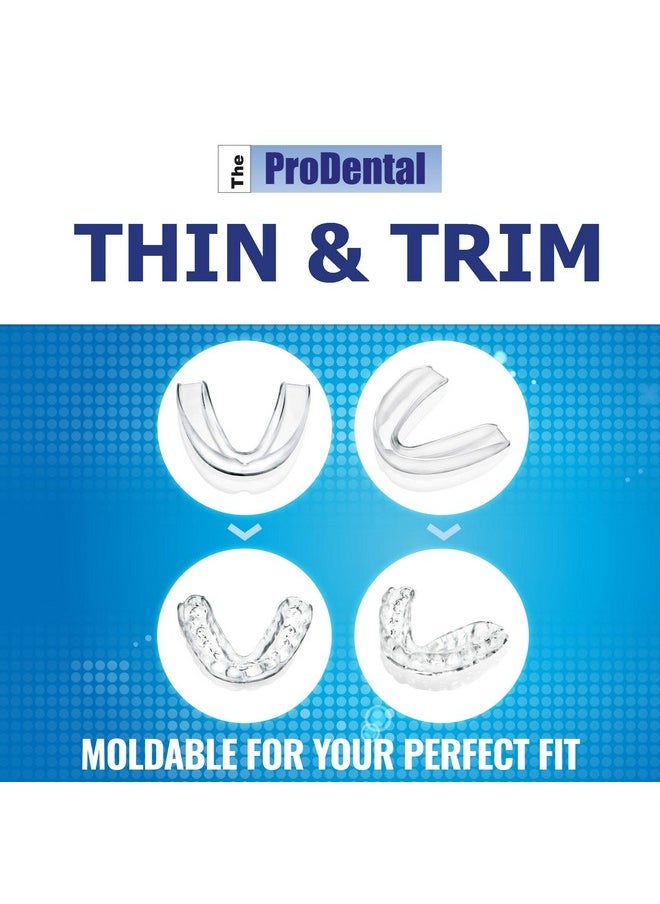 ProDental Thin and Trim Mouth Guard for Grinding Teeth - 6 Pack, USA Made, Bonus: Teeth Whitening System Included, Night Guard Stops Bruxism - Teeth Clenching, Customizable Dental Tray - No BPA