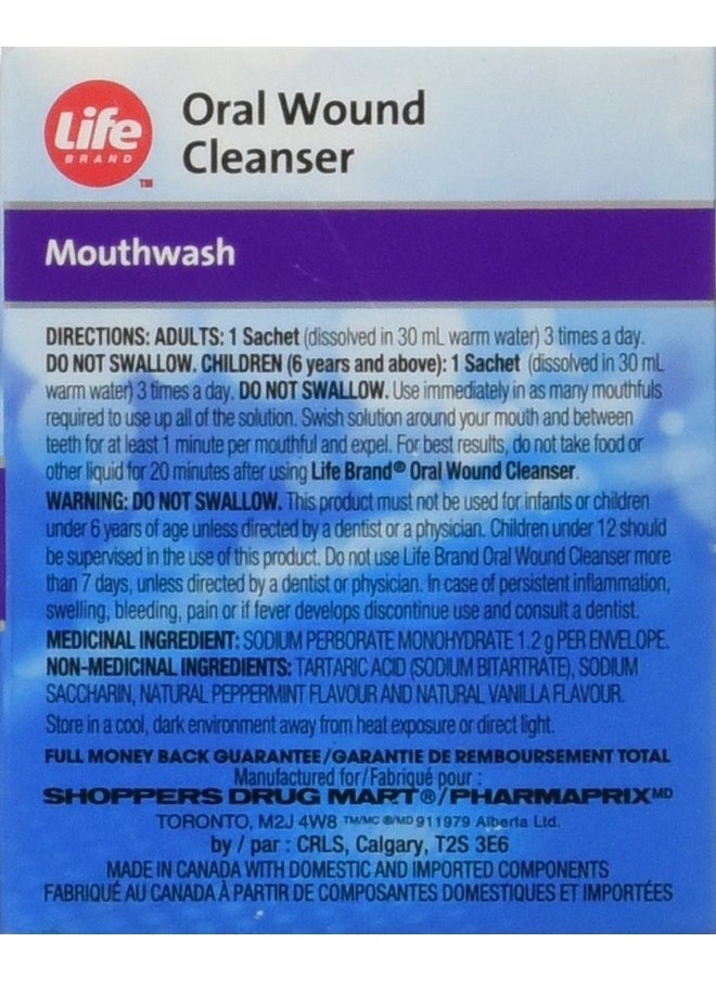 Life Brand Oral Wound Cleanser Powder 20 Envelopes Each