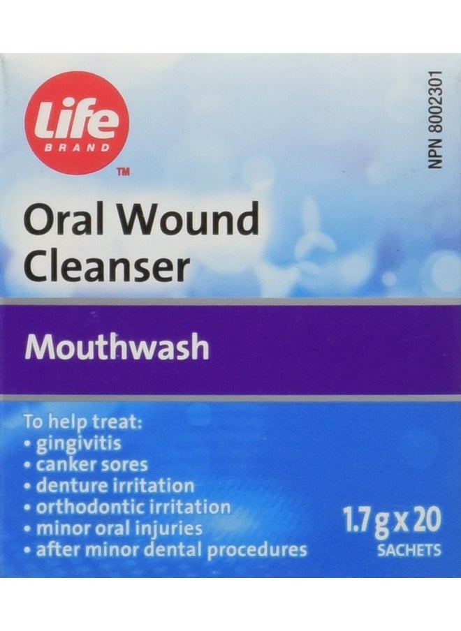 Life Brand Oral Wound Cleanser Powder 20 Envelopes Each