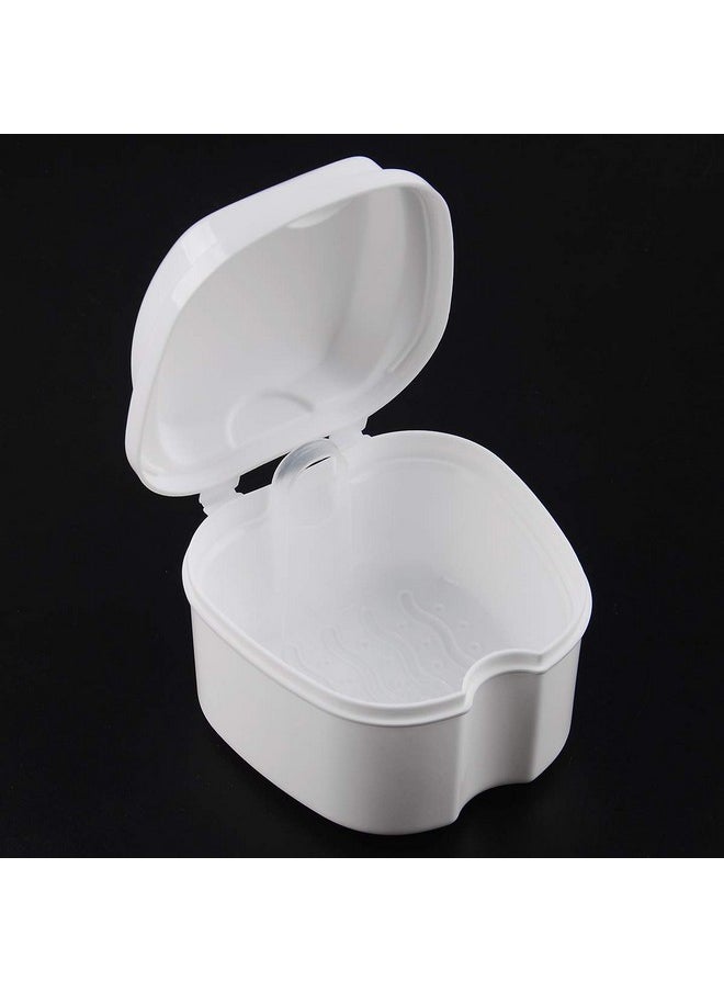 Denture Case, Denture Cup with Strainer, Coolrunner Denture Bath Box False Teeth Storage Box with Basket Net Container Holder for Travel, Retainer Cleaning
