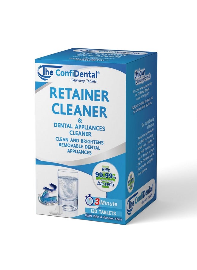 The ConfiDental Cleansing Tablets (120tablets) - 4 months supply. Retainer, Mouth Guard and Dental Appliances Cleaner. Keep your Dental Alliances Fresh and Clean like new.