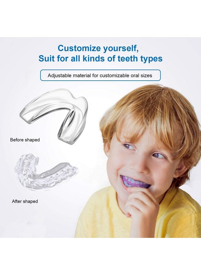 4 Pack Kids Mouth Guard for Grinding Teeth, Night Sleep Teeth Guards, Eliminates TMJ & Teeth Clenching, Stops Bruxism, Teeth Whitening Tray, Sport Athletic Mouth Guard (Kid Size only fit for Kids)