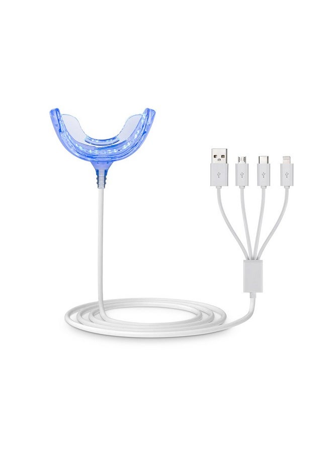 Teeth Whitening Accelerator Light, 32x Blue LED Light Mouth Tray Teeth Whitening Enhancer Light Trays Connected with iPhone/Android/USB for Home Use