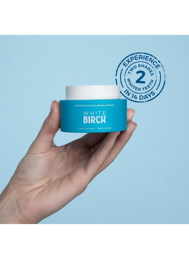 White Birch Activated White Charcoal Powder - Professional Teeth Whitening Charcoal - Natural & Fluoride Free Oral Care (White Charcoal Powder)