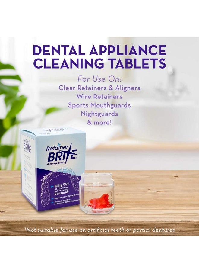 Retainer Brite - Retainer Cleaner Tablets for Invisalign, Mouth Guard Cleaner, Night Guard Cleaner and More. Cleaning Tablets for Ultrasonic Cleaners. 120 Tablets - 4 Month Supply. Made in USA