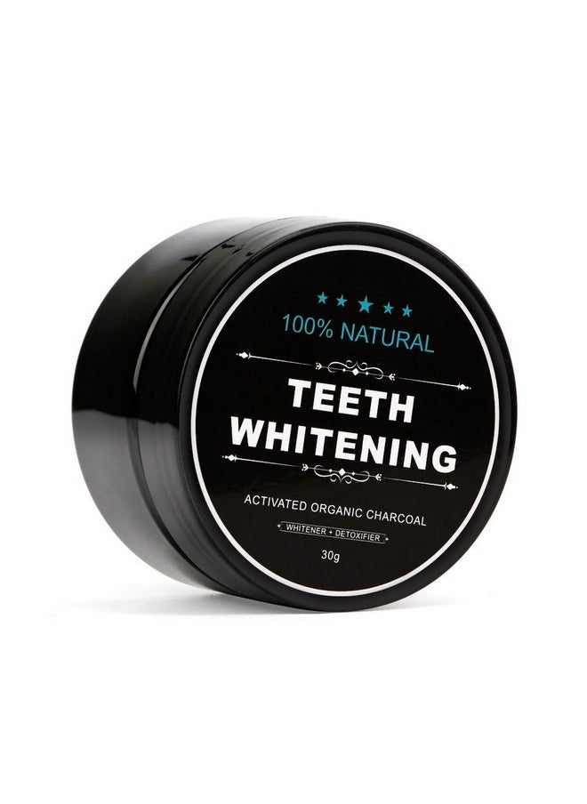 2-Pack Activated Charcoal Teeth Whitening Powder Natural Coconut Teeth Whitener with Bamboo Brush