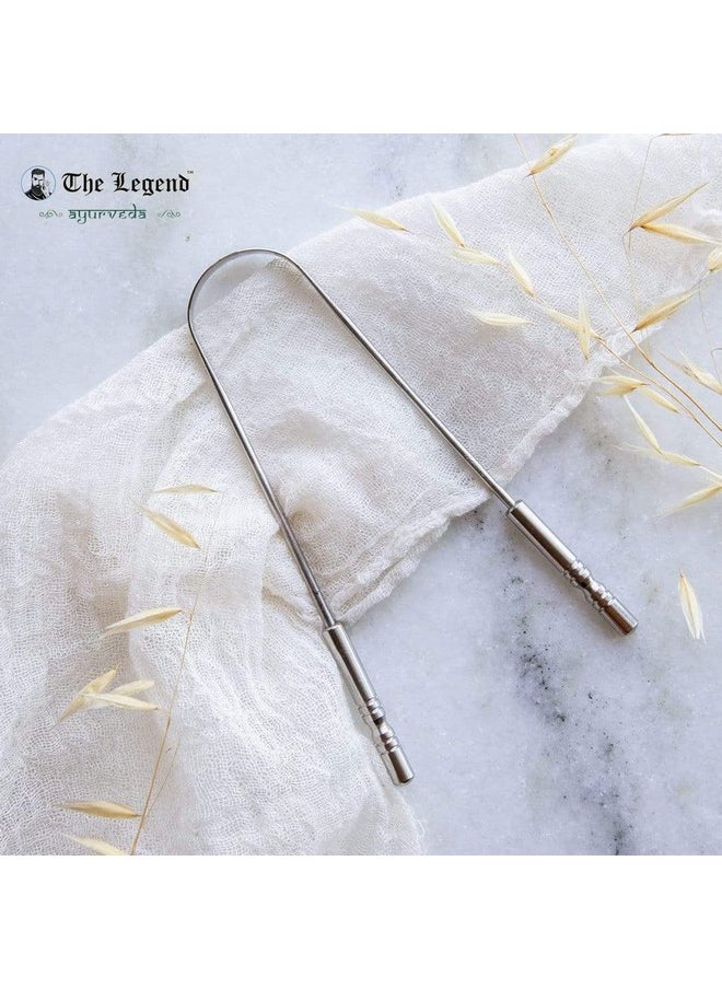 The Legend Stainless Steel Tongue Scrapers-Metal U Shaped Tongue Scraper for Fresher Breath- Tongue Scraper to Keep Mouth and Teeth Healthy and Cleaner- (Stainless Steel) (Pack of 1)