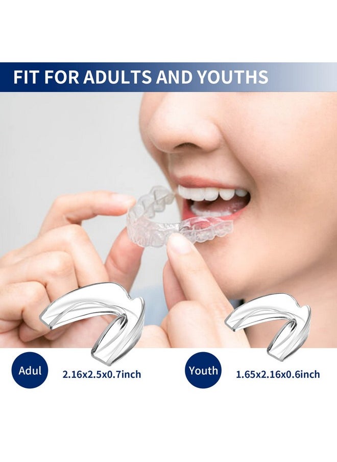 GlorySmile Mouth Guard for Clenching Teeth at Night, Upgraded Night Guards for Teeth Grinding, Pack of 8 Moldable Mouth Guard Stops Bruxism and Teeth Clenching 2 Sizes with Two Travel Cases