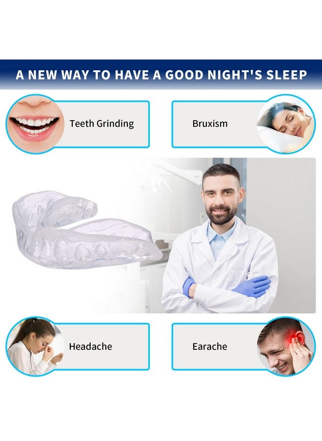 GlorySmile Mouth Guard for Clenching Teeth at Night, Upgraded Night Guards for Teeth Grinding, Pack of 8 Moldable Mouth Guard Stops Bruxism and Teeth Clenching 2 Sizes with Two Travel Cases