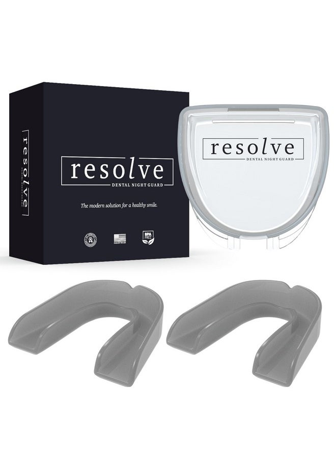 Resolve Night Guard - Custom-Fit Professional Mouth Guard for Nighttime Teeth Grinding and Clenching, Relieve Tooth Pain at Night with 2-Pack Night Guard (Silver)