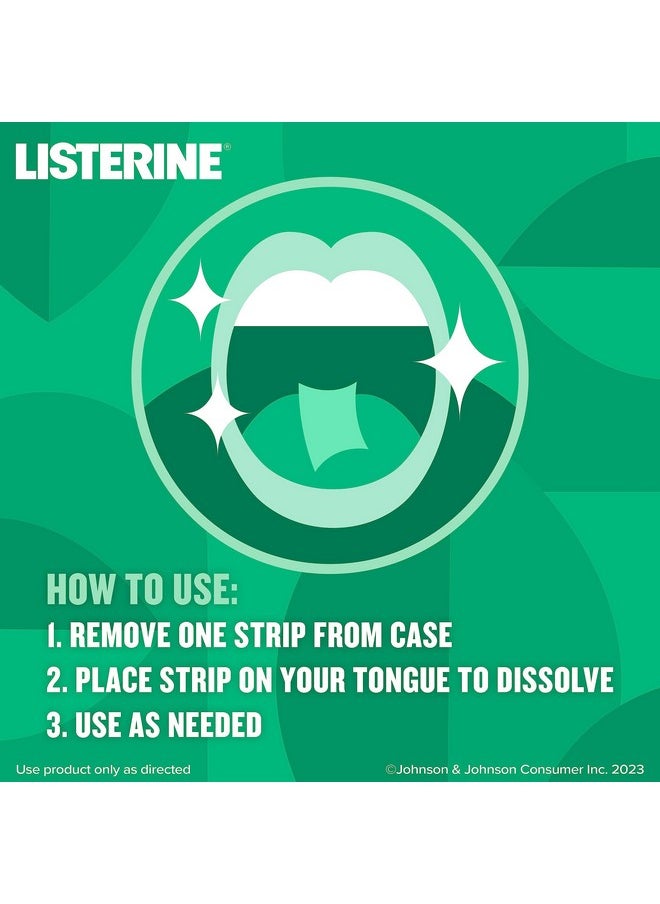 Listerine Freshburst Pocketpaks Breath Strips, Dissolving Breath Freshener Strips Kill 99% of Germs that Cause Bad Breath, Portable for On-the-Go, Minty Flavor, 24-strips (Pack of 1)