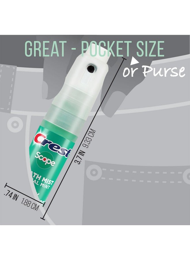 Crest Scope | One 4-Pack of Mint Breath Mist Sprays (4 Total Sprays) - 0.24 Ounce (7mL) - Made in an FDA Audited USA Facility