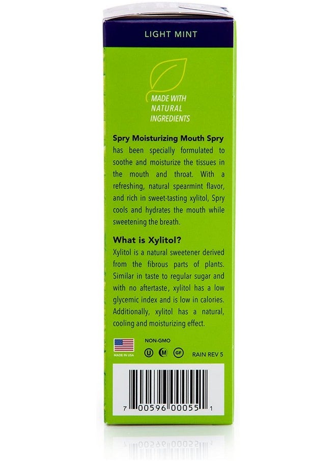 Spry Xylitol Moisturizing Bad Breath Mouth Spray, Bad Breath Treatment Oral Breath Spray with Natural Spearmint, 4.5 fl.oz (Pack of 2)