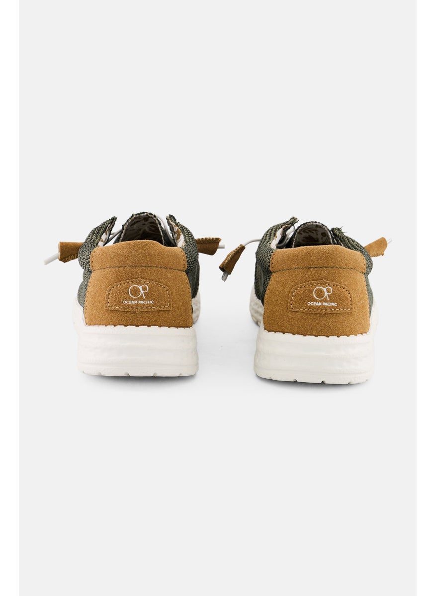 Men Lace Up Casual Shoes, Green