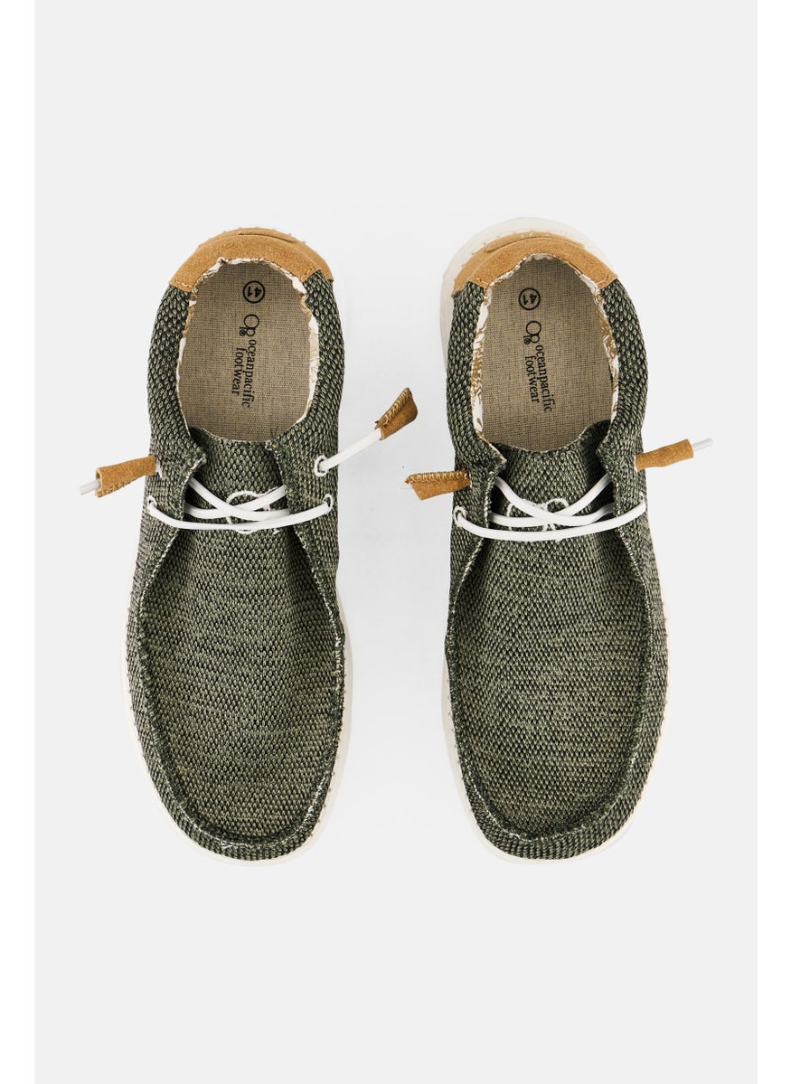 Men Lace Up Casual Shoes, Green