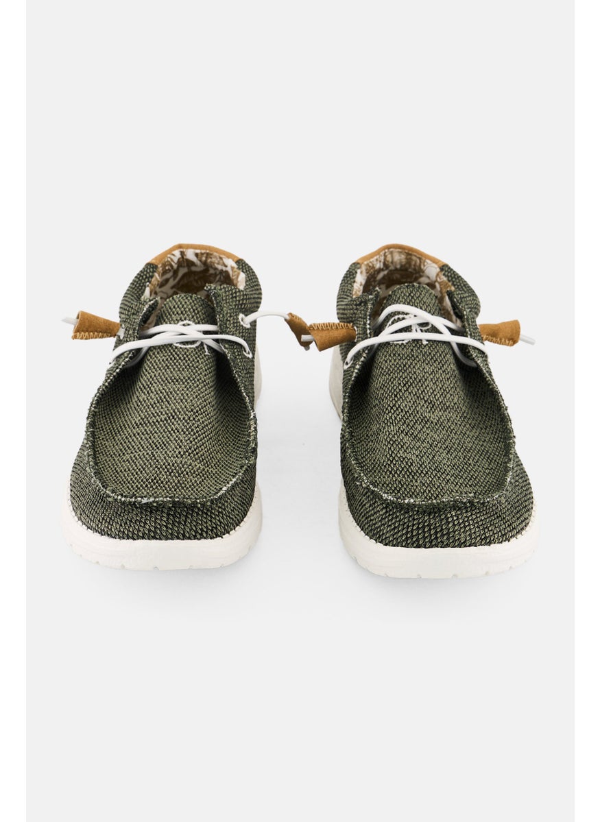Men Lace Up Casual Shoes, Green