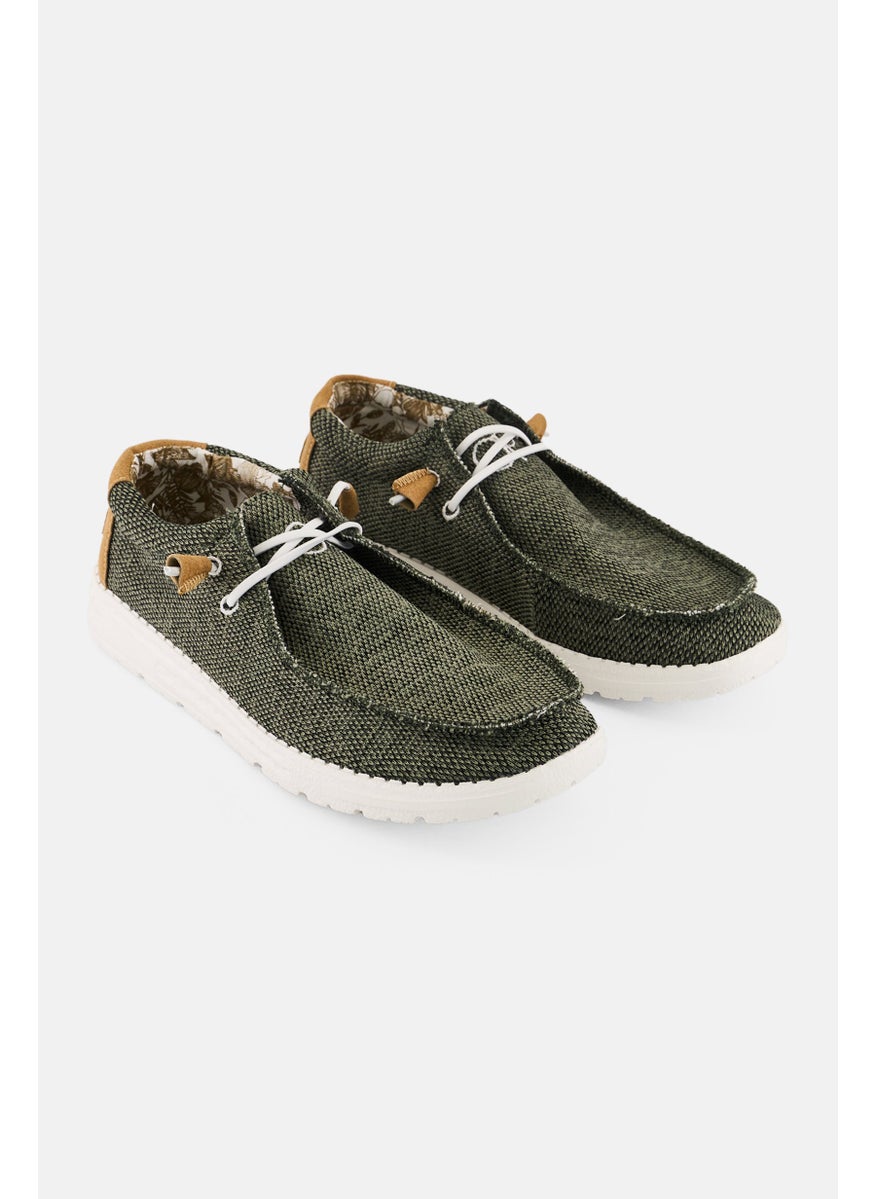 Men Lace Up Casual Shoes, Green