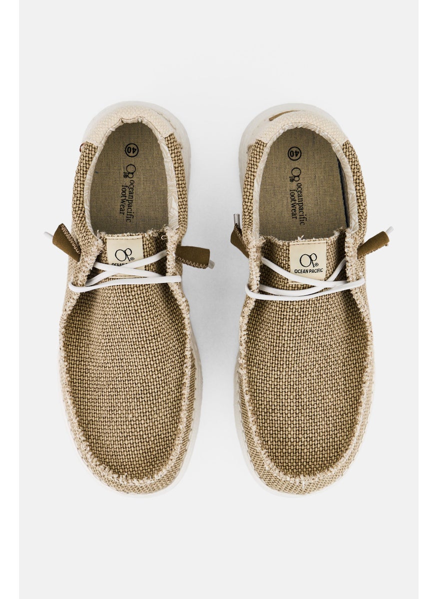 Men Lace Up Casual Shoes, Beige