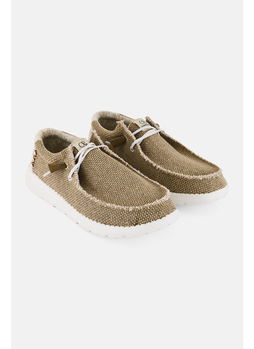Men Lace Up Casual Shoes, Beige