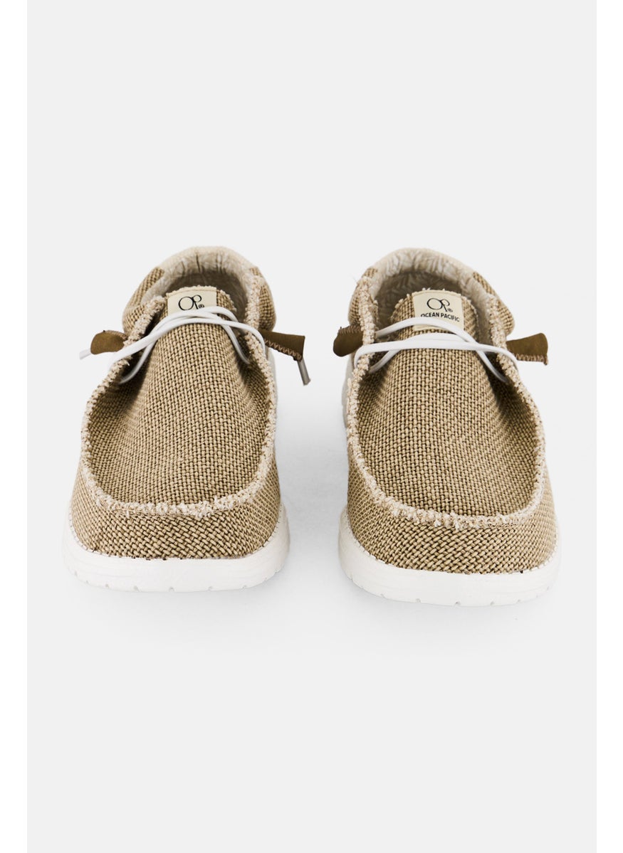 Men Lace Up Casual Shoes, Beige