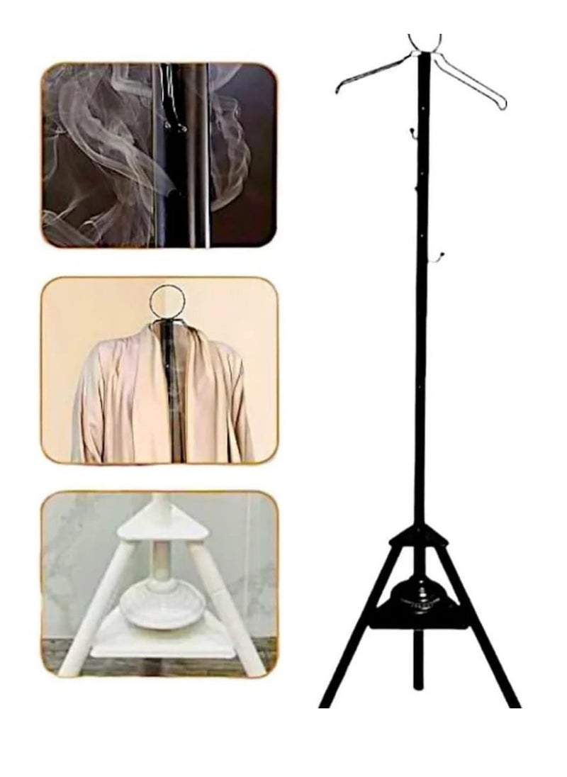 Middle East Double-Tier Metal Clothing Organizer Smoked Iron Art Rack for Coat Robe Storage Cross-Border(175cm)