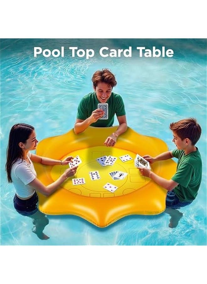 Pool Wave 2-Pack Inflatable Ice Drink Cooler Serving Tray Salad Bar for Party, Floating Card Table Pool Game Water Toys, Swimming Summer Fun Outdoor Indoor BBQ Picnic Home Birthday Party Supplies