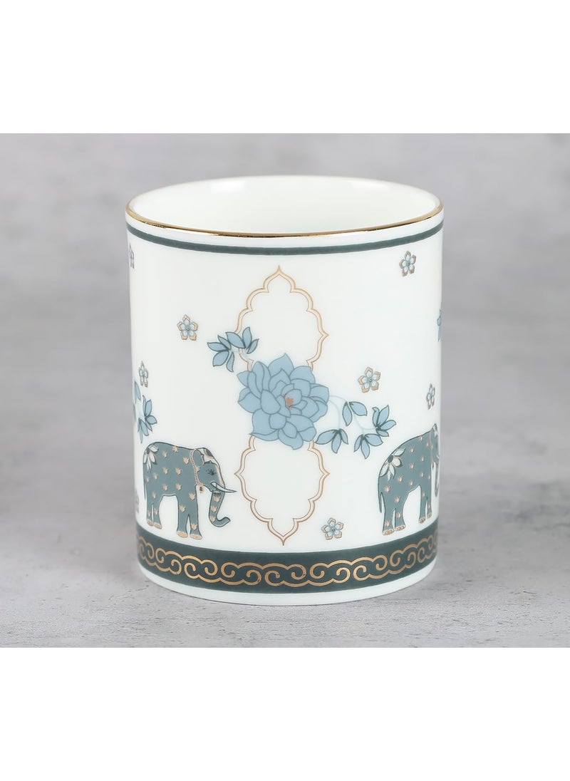India Circus Bone China Petal Perfection Milk Mug with Premium Gift Box - 22 Carat Gold - Set of 2-360 ml Each (Milk Mug- 2 Pcs)
