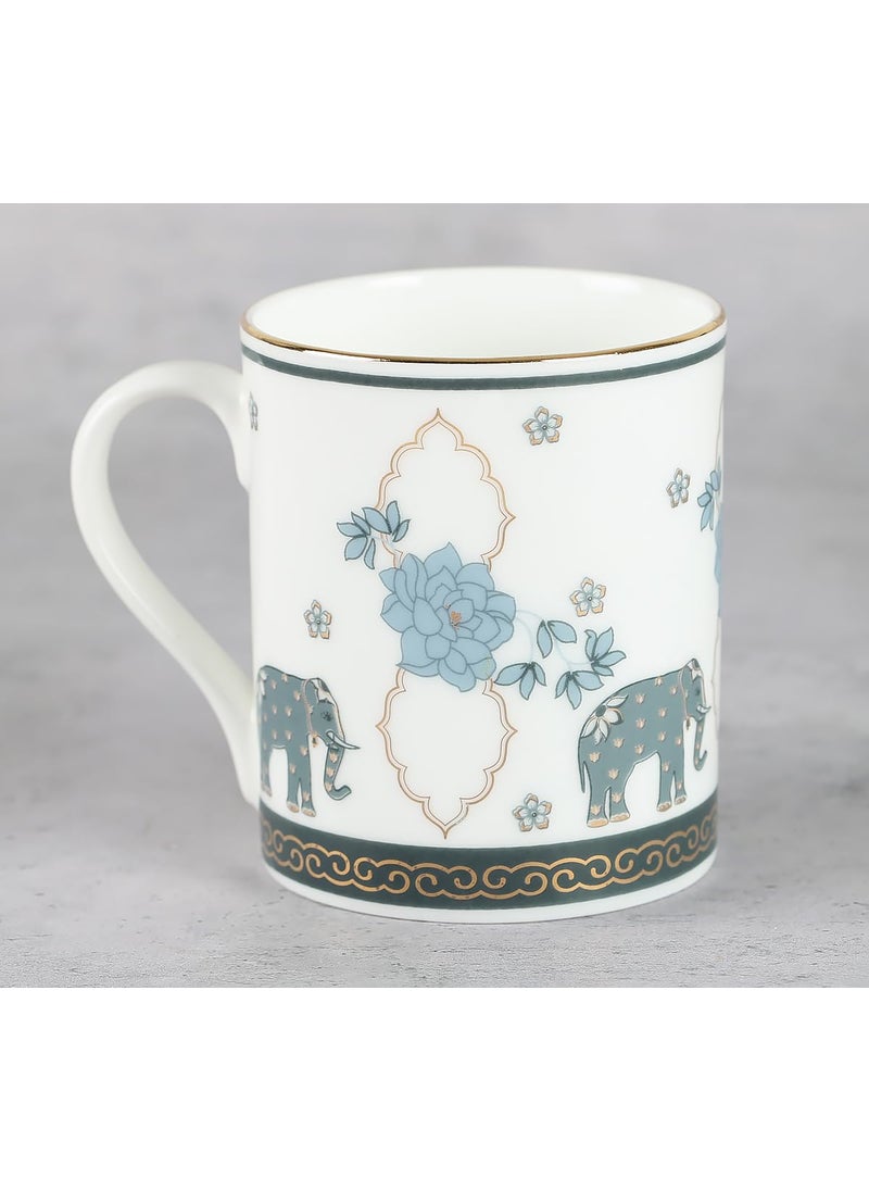 India Circus Bone China Petal Perfection Milk Mug with Premium Gift Box - 22 Carat Gold - Set of 2-360 ml Each (Milk Mug- 2 Pcs)