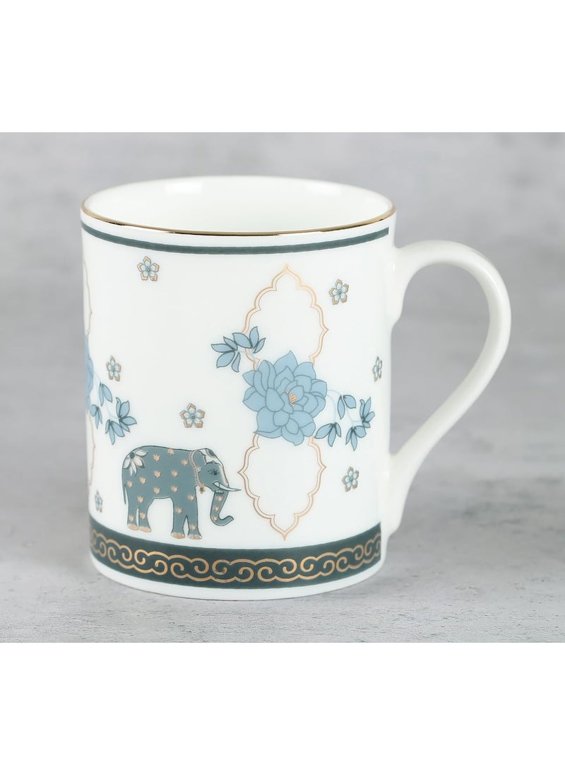 India Circus Bone China Petal Perfection Milk Mug with Premium Gift Box - 22 Carat Gold - Set of 2-360 ml Each (Milk Mug- 2 Pcs)