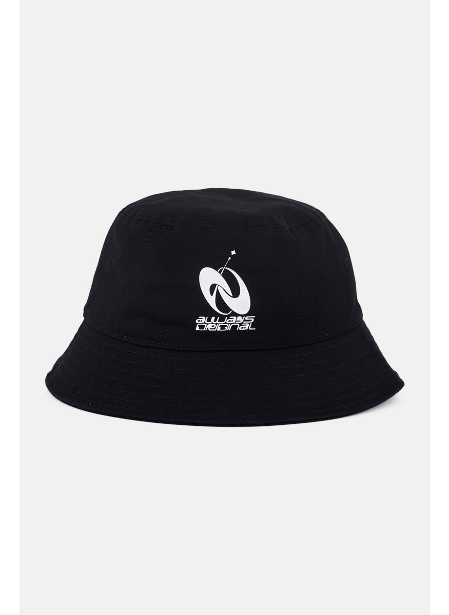 Women Brand Logo Bucket Hat, Black