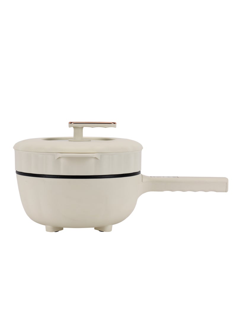 Geepas 4.0 L Electric Frying Pan- GFP63063/ with Teflon Non-Stick Coating, Multifunctional Steamer, 5 Functions/ Portable Design, Perfect for Stir-Fry, Hot Pot, Oil Fry, Steam, or Soup