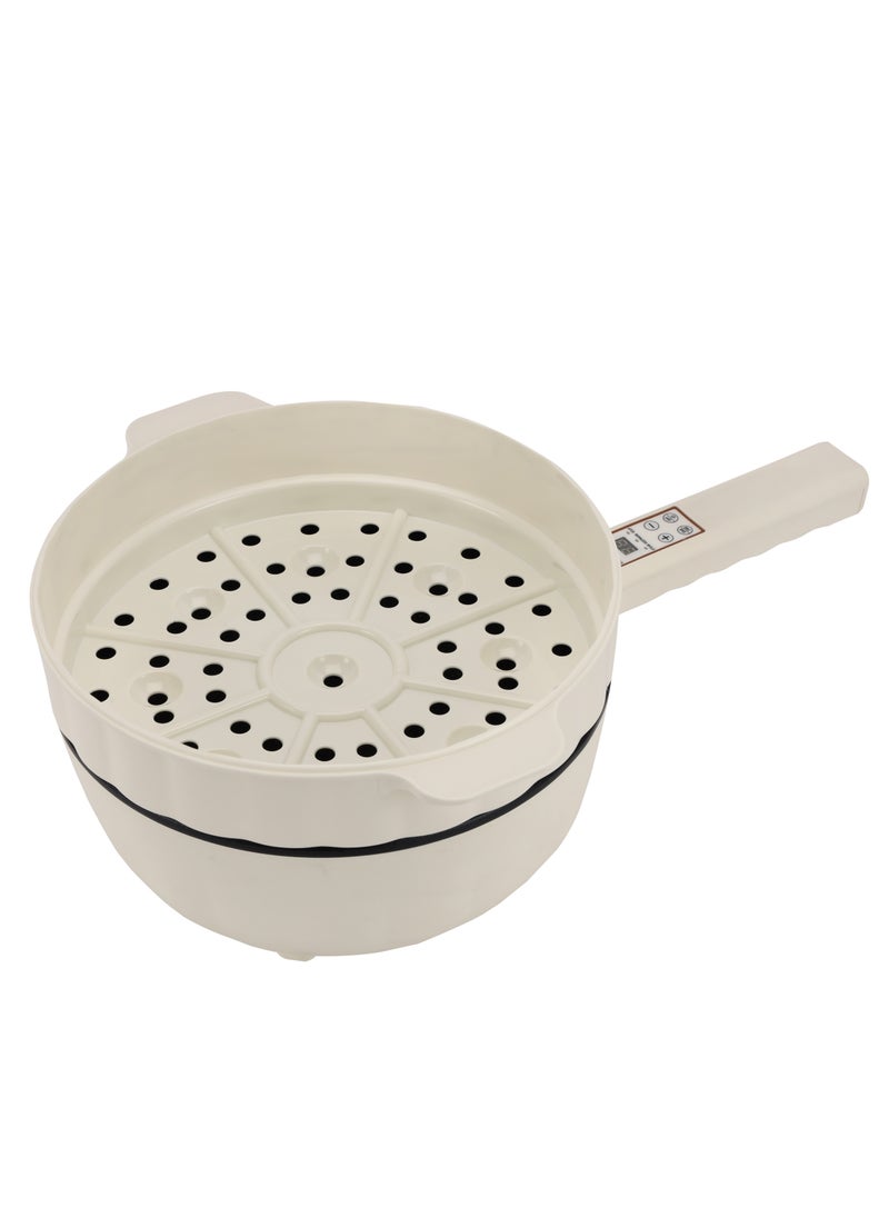 Geepas 4.0 L Electric Frying Pan- GFP63063/ with Teflon Non-Stick Coating, Multifunctional Steamer, 5 Functions/ Portable Design, Perfect for Stir-Fry, Hot Pot, Oil Fry, Steam, or Soup