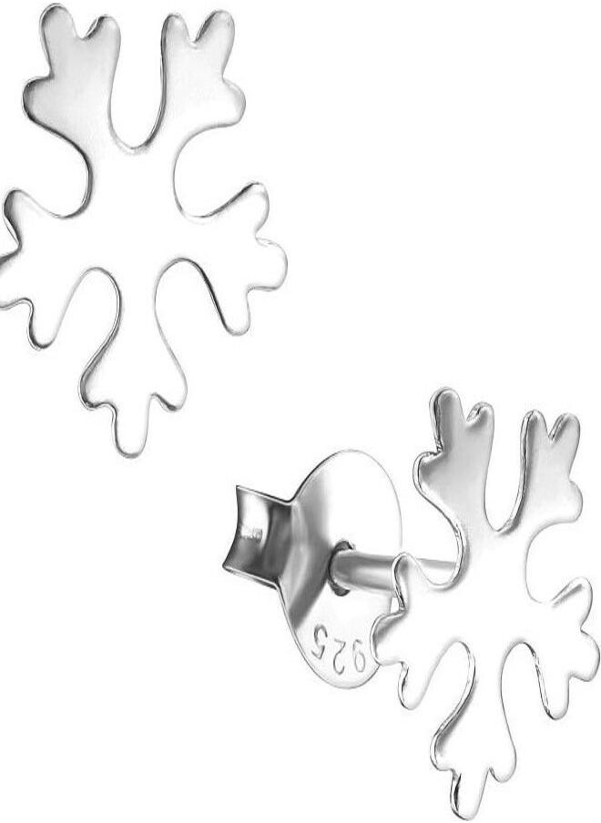 Hypoallergenic Sterling Silver Snowflake Nickel-free Stud Earrings
