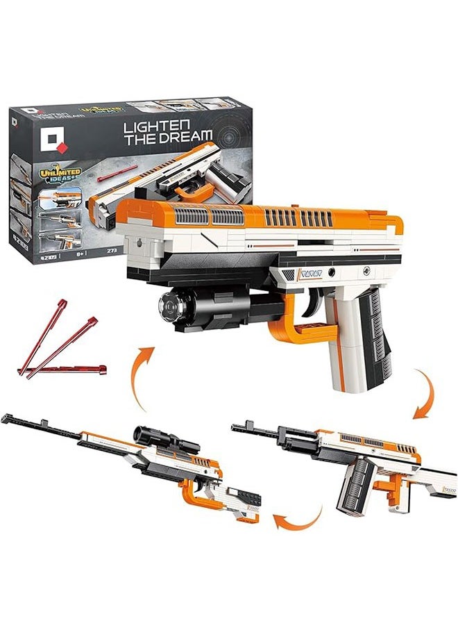 42109 3-in-1 Simulation Blaster Gun Building Blocks Model, Toy Gun Educational Toy, Military enthusiast Construction Toy Set, Holiday birthday Gift for  Boys,272 PCS