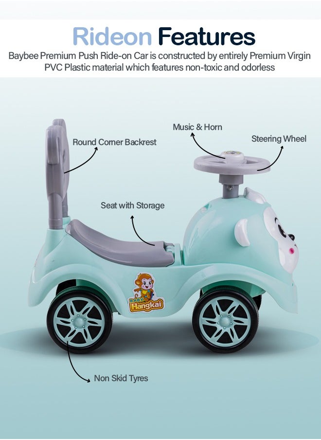 Rio Ride on Baby Car for Kids Ride on Push Car with Music Button Kids Car with High Backrest  & Storage Ride on Toy Car Push Ride on Car for Kids Baby Toddlers 1 to 3 Years Boys Girls Green